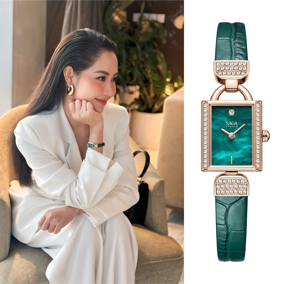 Đồng hồ nữ màu xanh lá cây đang trở thành xu hướng, được đông đảo phái đẹp yêu thích