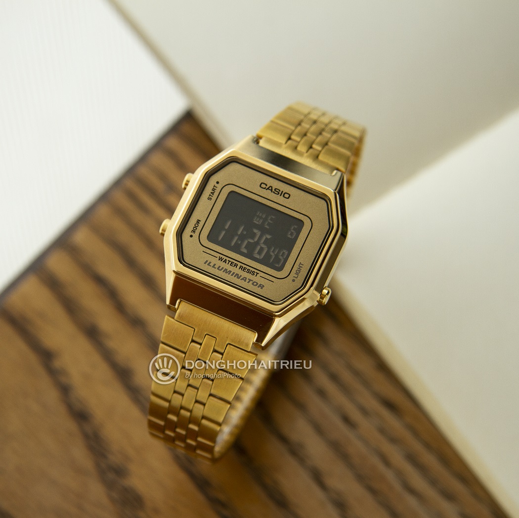 Đồng hồ Casio Unisex dây kim loại màu vàng