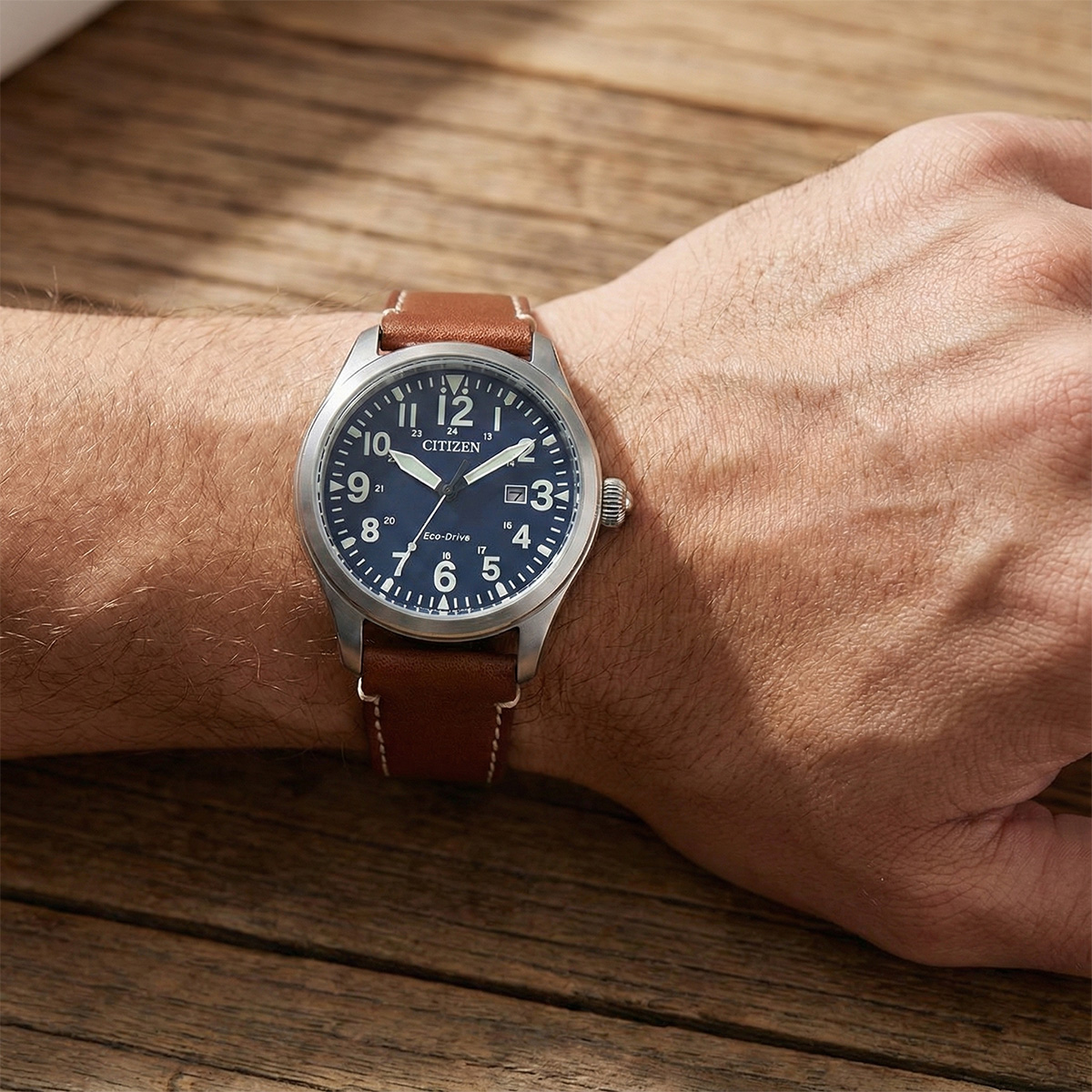 Citizen Eco-Drive nam dây da BM6838-33L