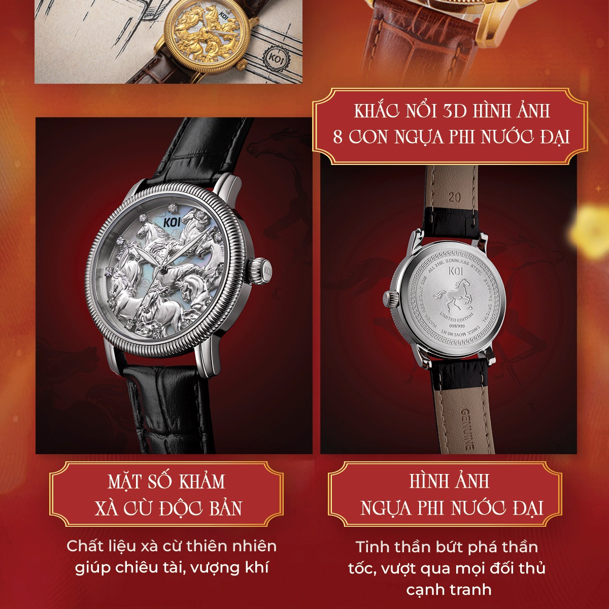 Bộ sưu tập đồng hồ KOI Bát Mã, phiên bản giới hạn - Ảnh 4