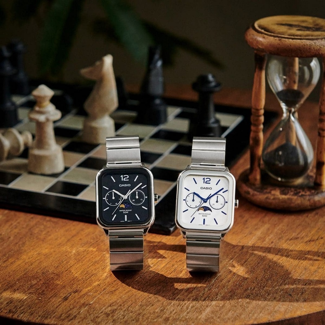 Đồng hồ Casio mặt vuông dây kim loại