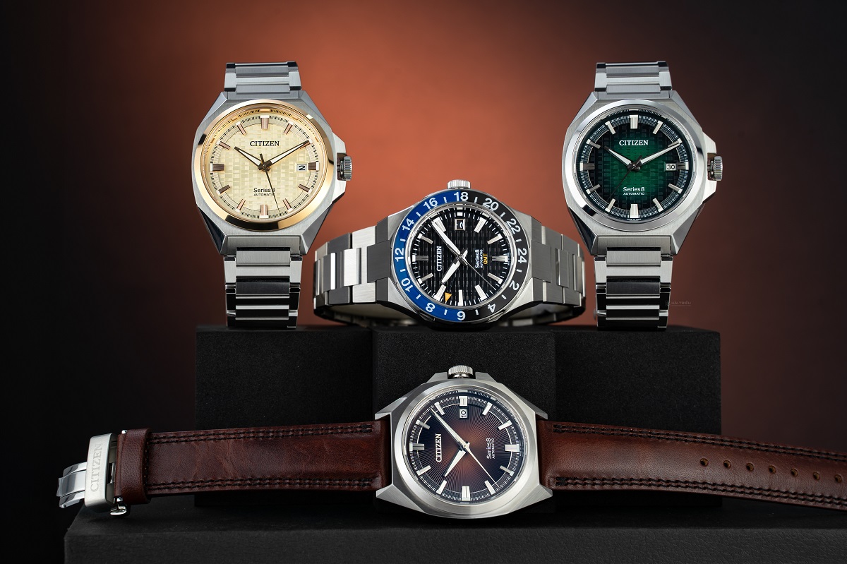 Chiếc Citizen NB6011-11W cùng các "anh em" Series 8 với kiểu mặt số Octagonal ấn tượng