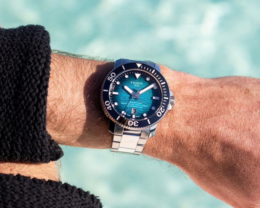 Ảnh mặt số đồng hồ Tissot Seastar 2000