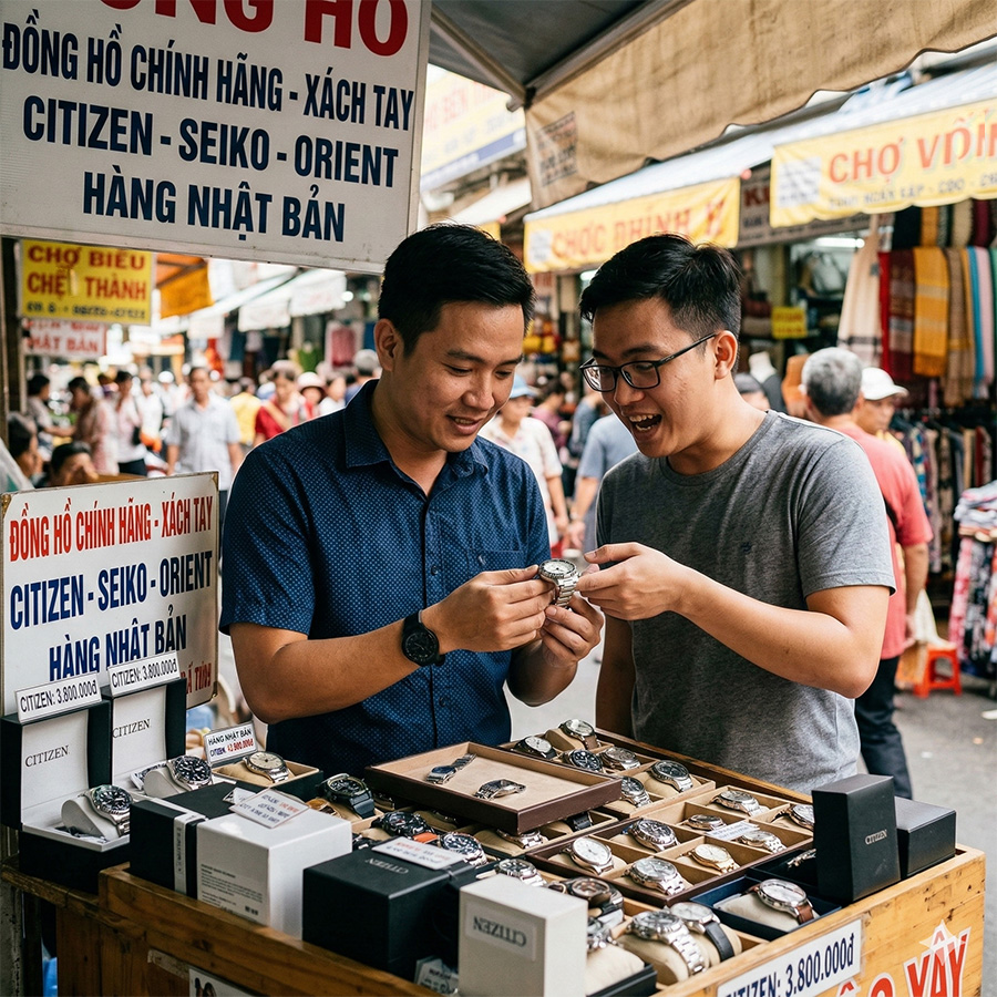 Hình ảnh tham khảo về các biển rao bán hàng xách tay với giá rẻ bất ngờ - Ảnh được tạo bởi AI
