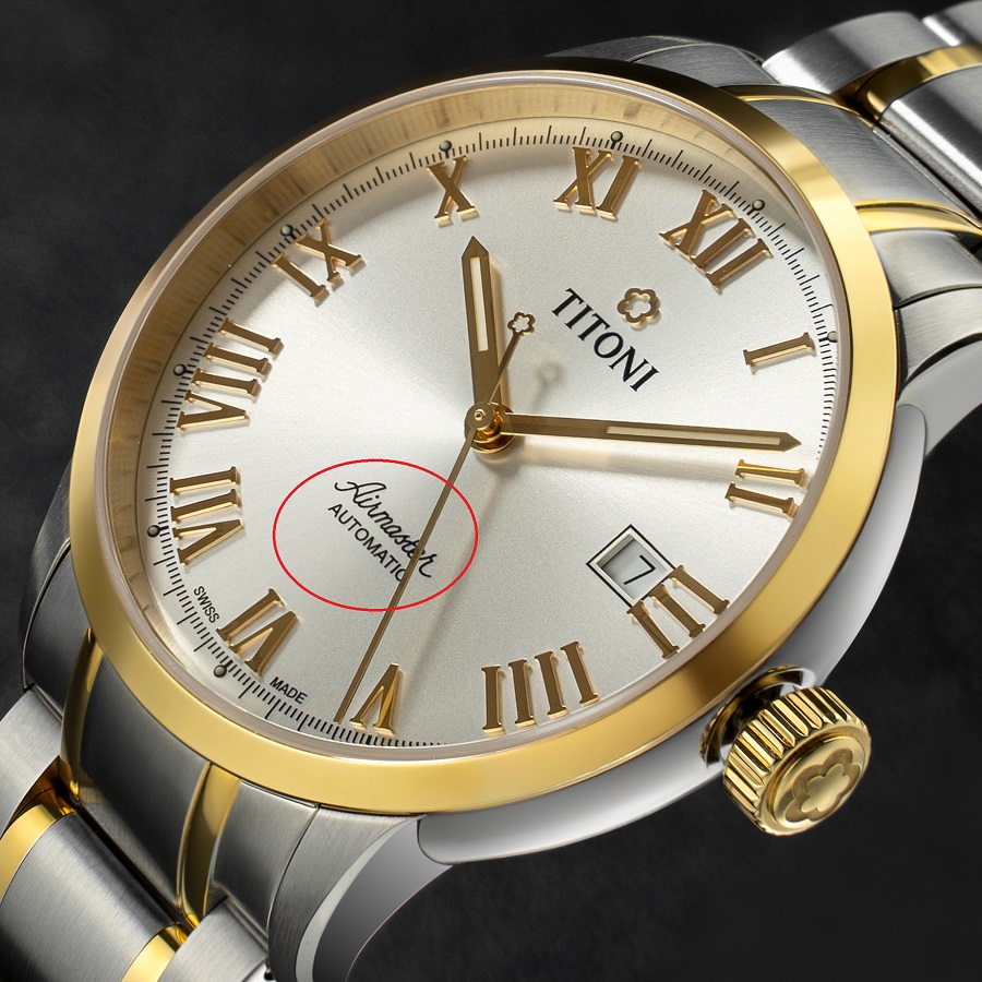 Phân biệt bằng ký hiệu Automatic trên mặt số đồng hồ cơ