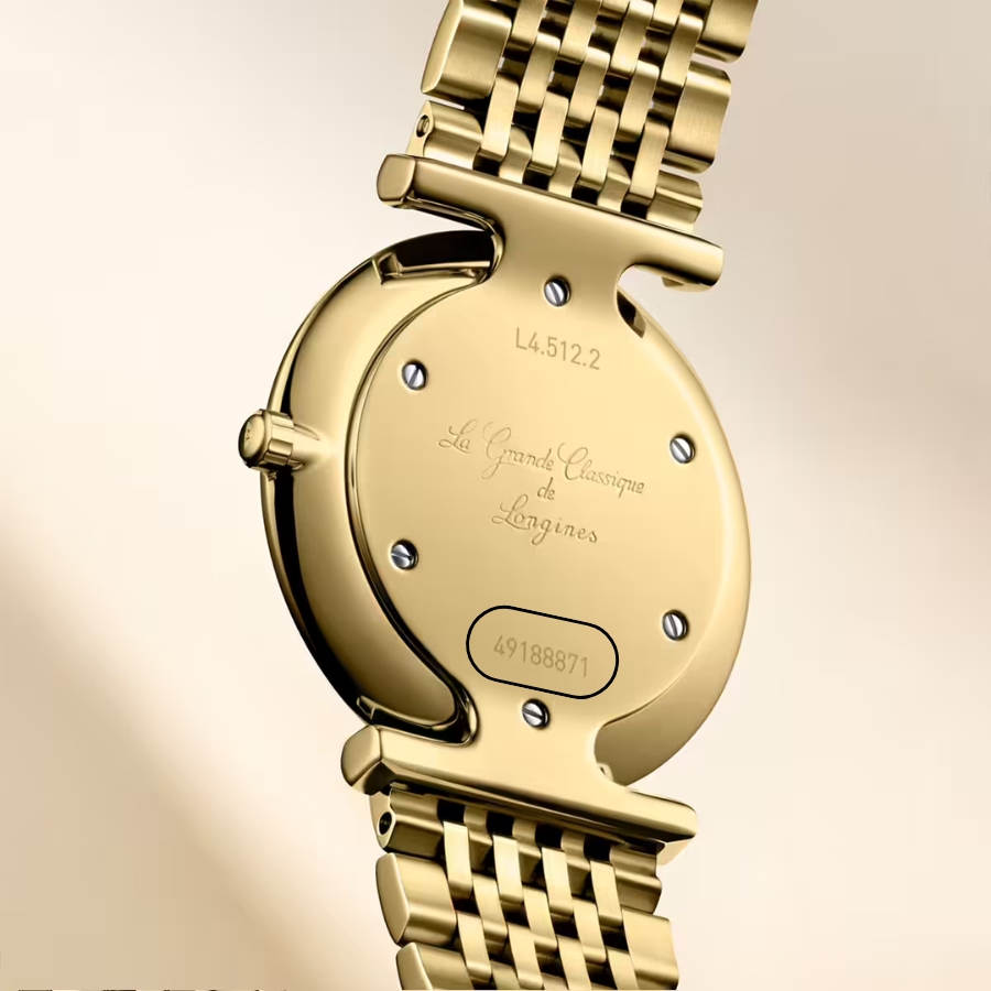 Số serial của đồng hồ Longines thật ở mặt sau