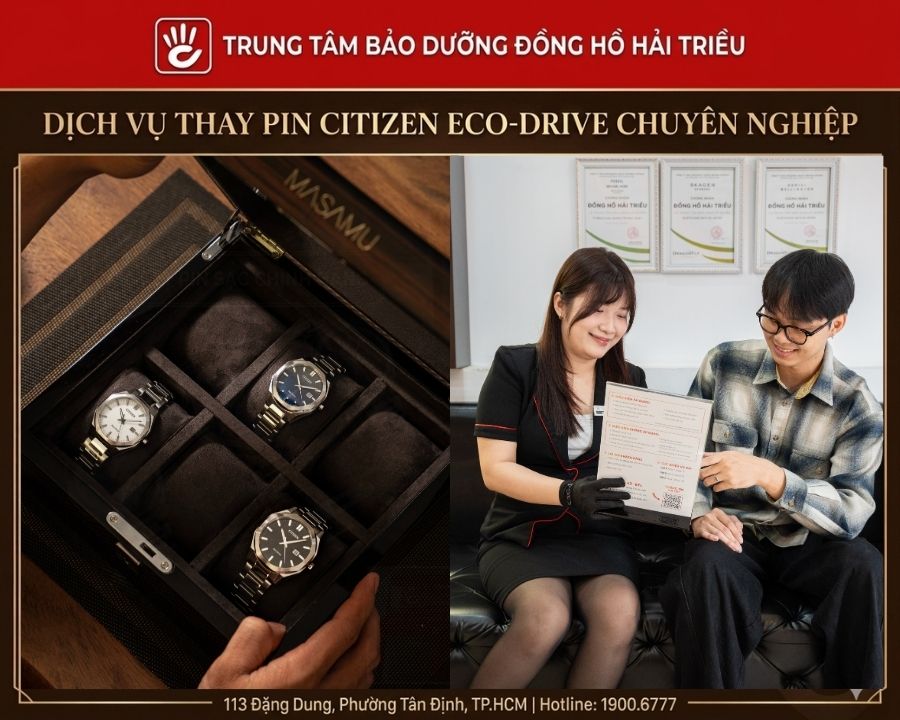 Giá thay pin đồng hồ Citizen Eco-Drive và nơi thay uy tín