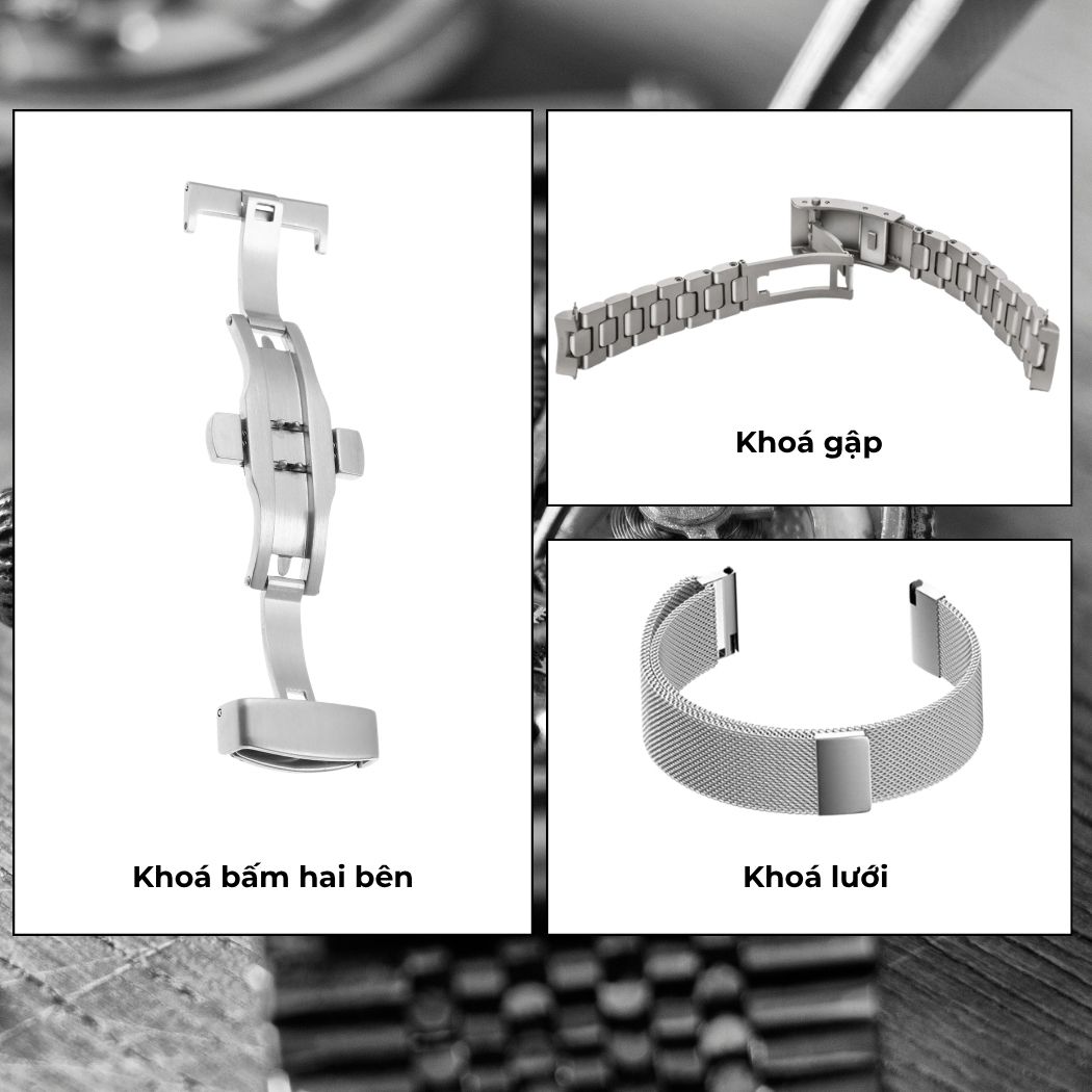 Các loại khoá mà đồng hồ Orient dây kim loại sử dụng