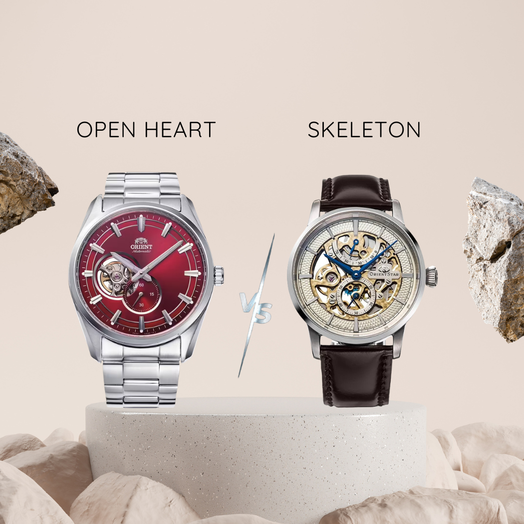 So sánh hai mẫu đồng hồ Orient Open Hear và Orient Skeleton