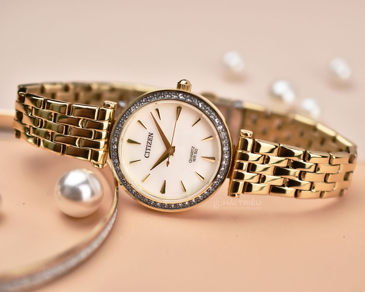 Đồng hồ Citizen Quartz WR50 nữ thiết kế thanh lịch, dễ đeo hằng ngày