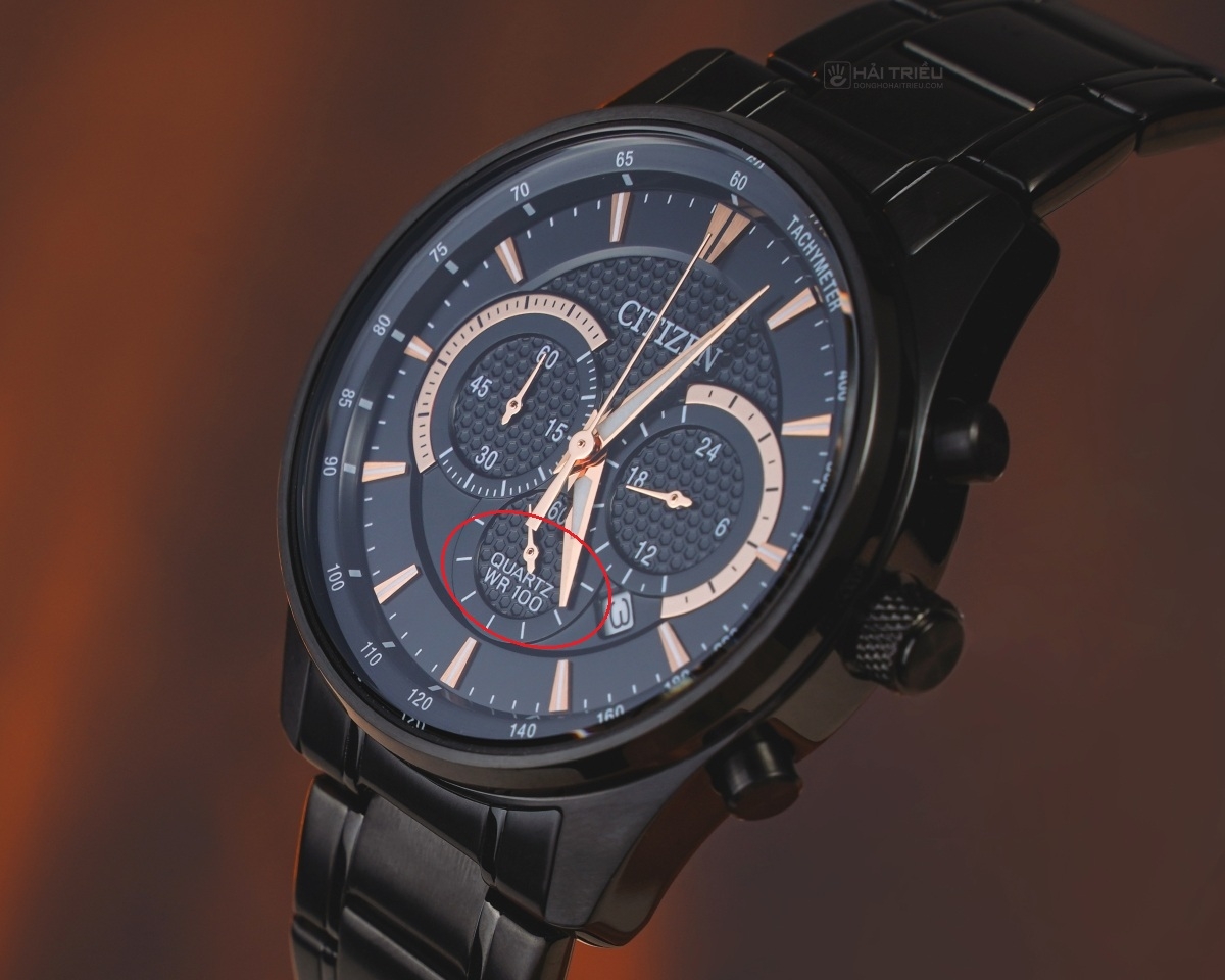 Mặt số đồng hồ Citizen Chronograph AN8195-58E dây thép đen dòng Quartz WR100