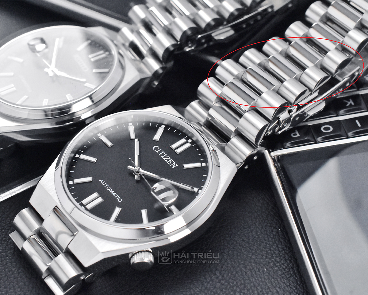 Citizen Tsuyosa 40 NJ0150-81E sử dụng chất liệu thép không gỉ 316L