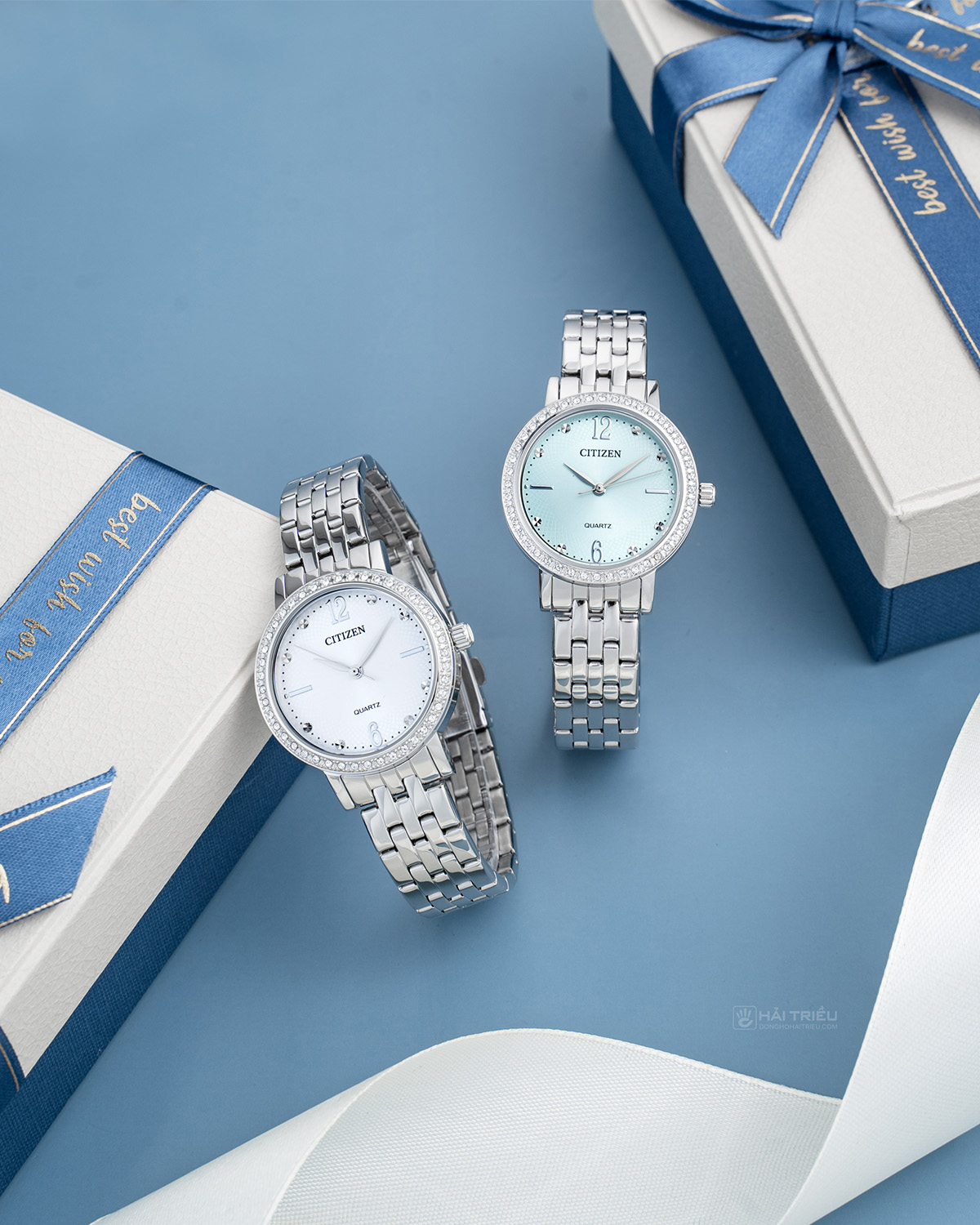 Đồng hồ Citizen nữ đính đá máy Quartz
