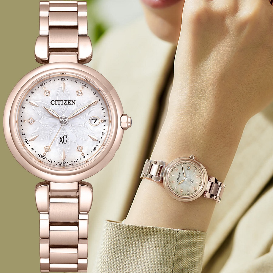 Chiếc Citizen xC ES9467-54W màu Sakura Pink của dòng Mizu