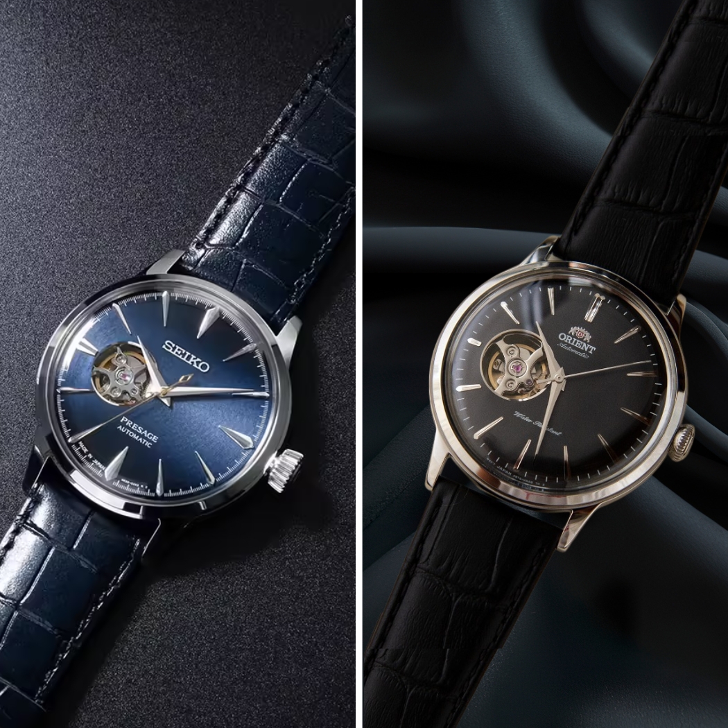 so sánh orient bambino open heart và Seiko Presage Cocktail