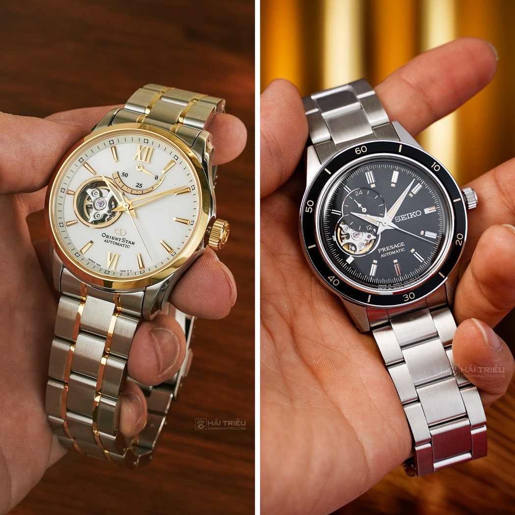 So sánh đồng hồ Orient Star Open Heart và Seiko Presage Open Heart