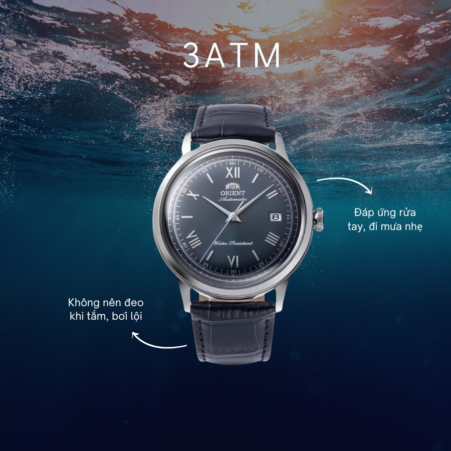 Khả năng chống nước 3ATM trên Orient Bambino Gen 2