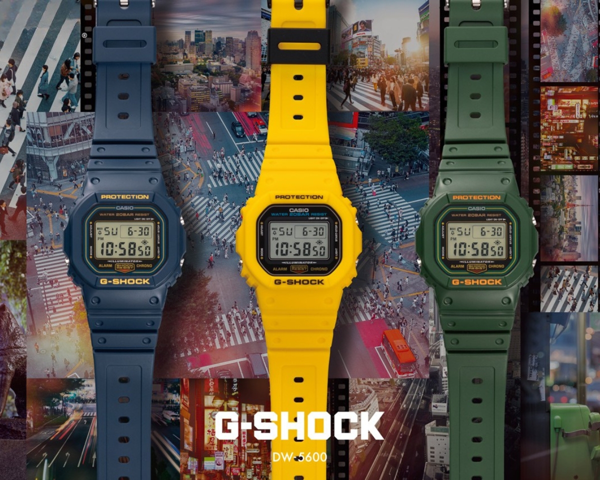 Đồng hồ G-Shock DW-5600 nhiều màu với thiết kế mặt vuông Origin, phù hợp phong cách đường phố năng động.