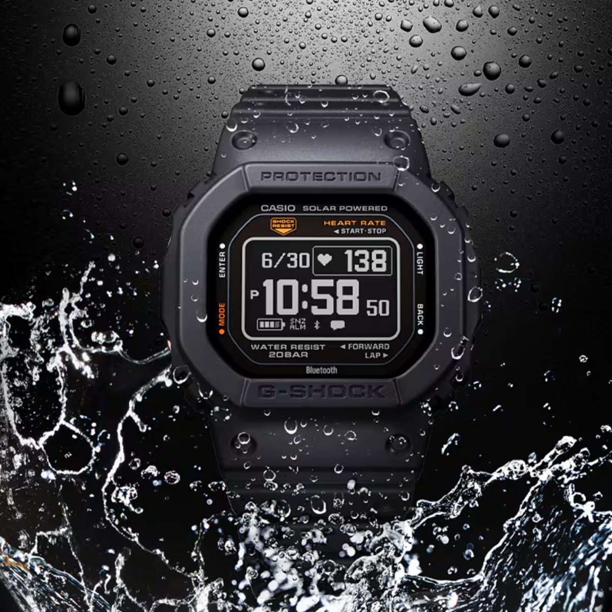 Mẫu G-Shock mặt vuông hiện đại với khả năng chống nước 20ATM, kế thừa phong cách thiết kế từ dòng DW-5600.