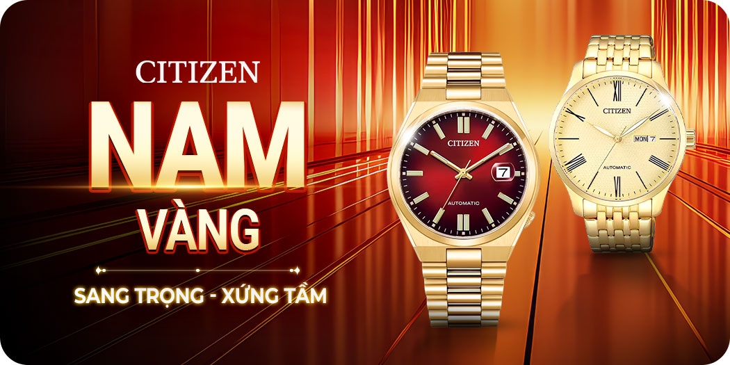 Đồng hồ Citizen nam vàng chính hãng, mẫu mới
