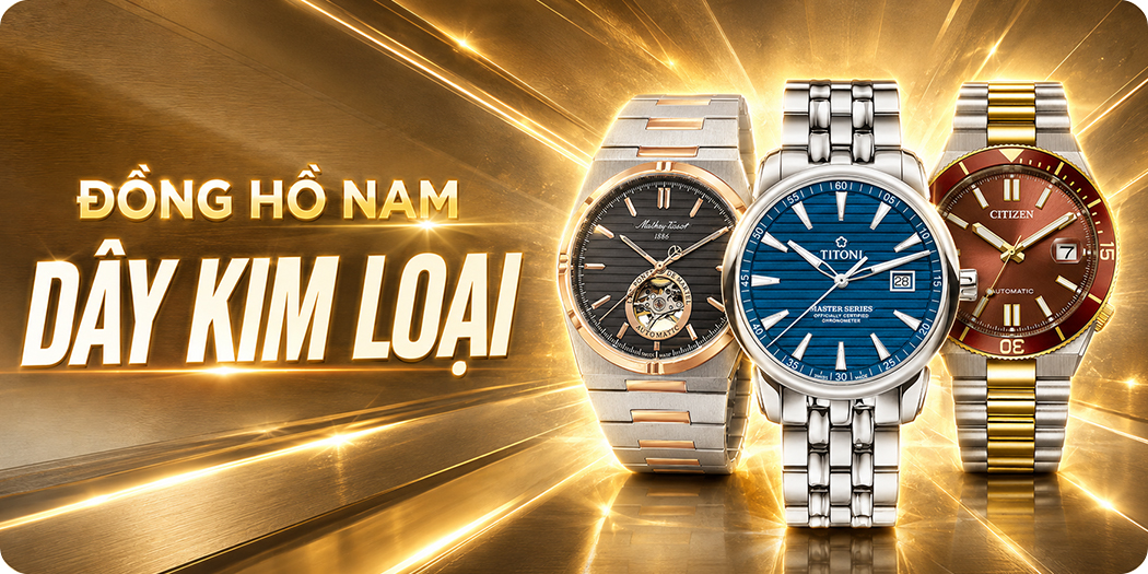 đồng hồ nam dây kim loại