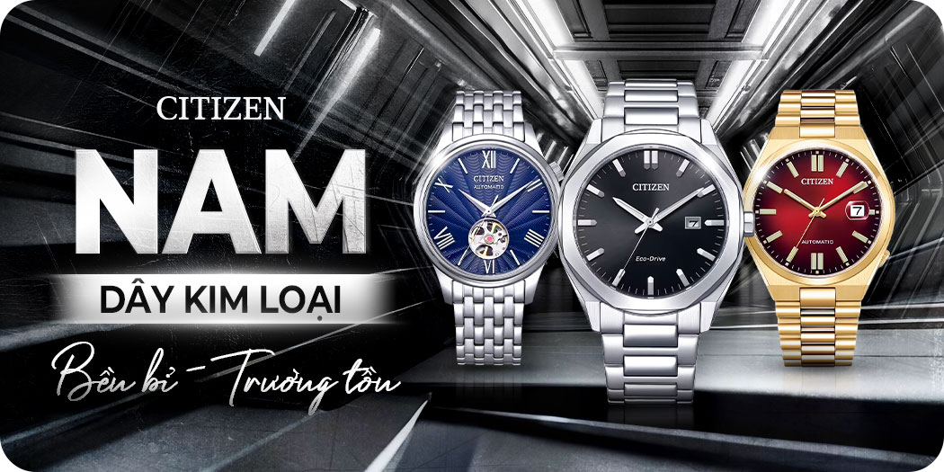 Đồng hồ Citizen nam dây kim loại chính hãng, mẫu mới
