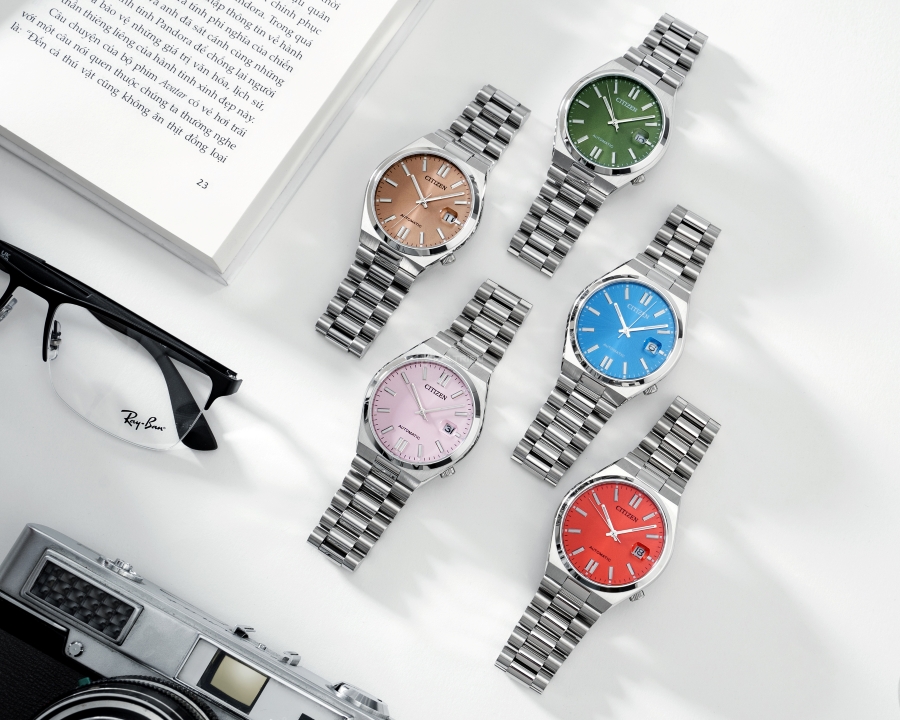 Năm phiên bản đồng hồ Citizen Tsuyosa x Pantone với các sắc màu độc đáo đáp ứng mọi sở thích cá nhân của khách hàng.