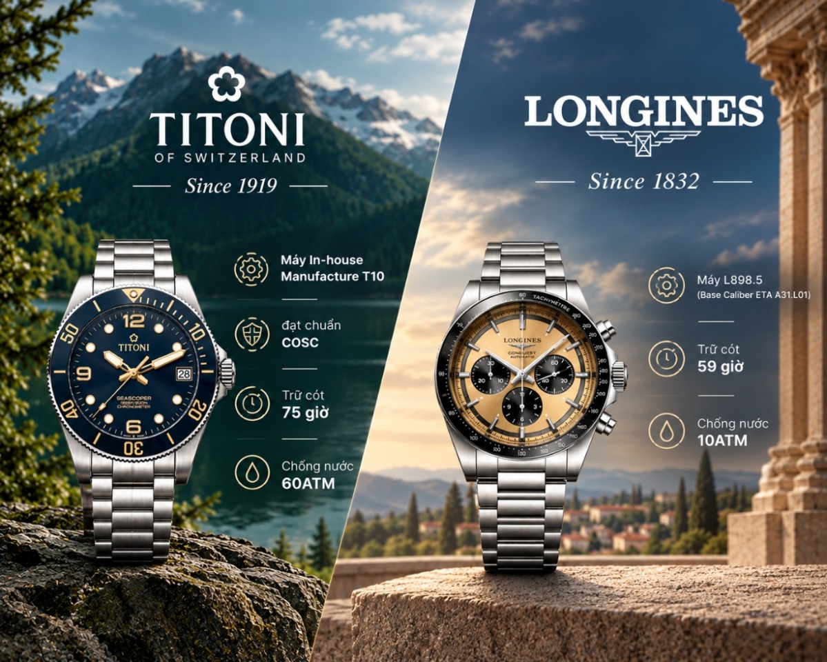 So sánh Titoni với Longines: 2 biểu tượng đắt giá từ Thụy Sỹ