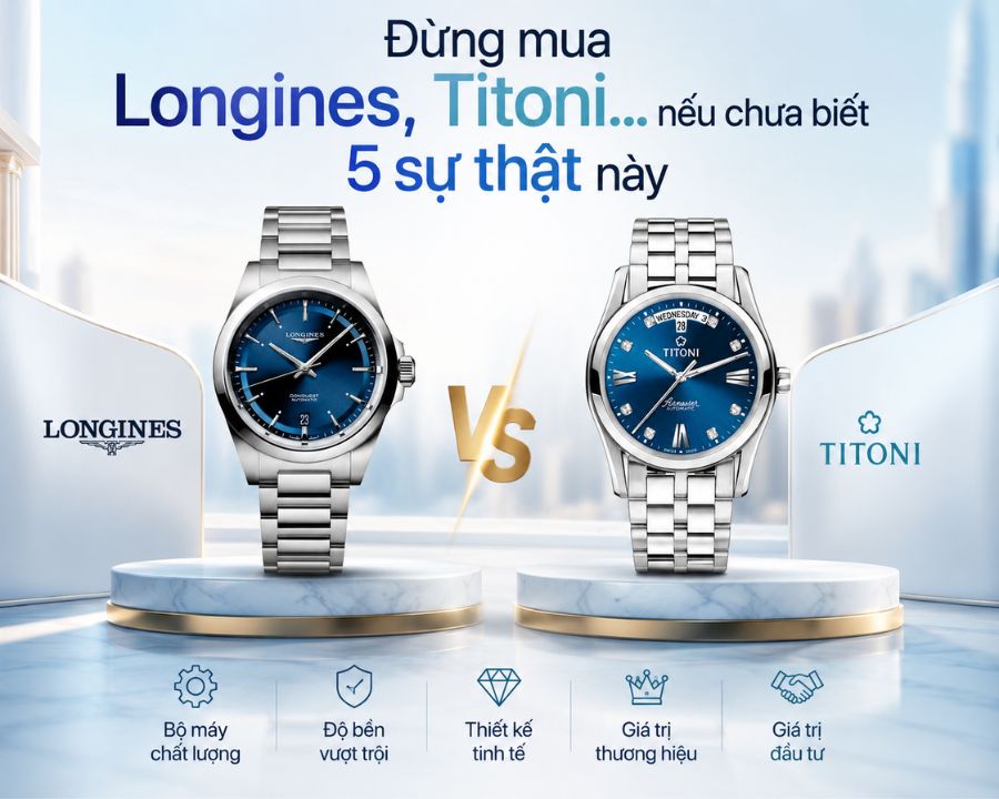 So sánh Titoni với Longines: 2 biểu tượng đắt giá từ Thụy Sỹ