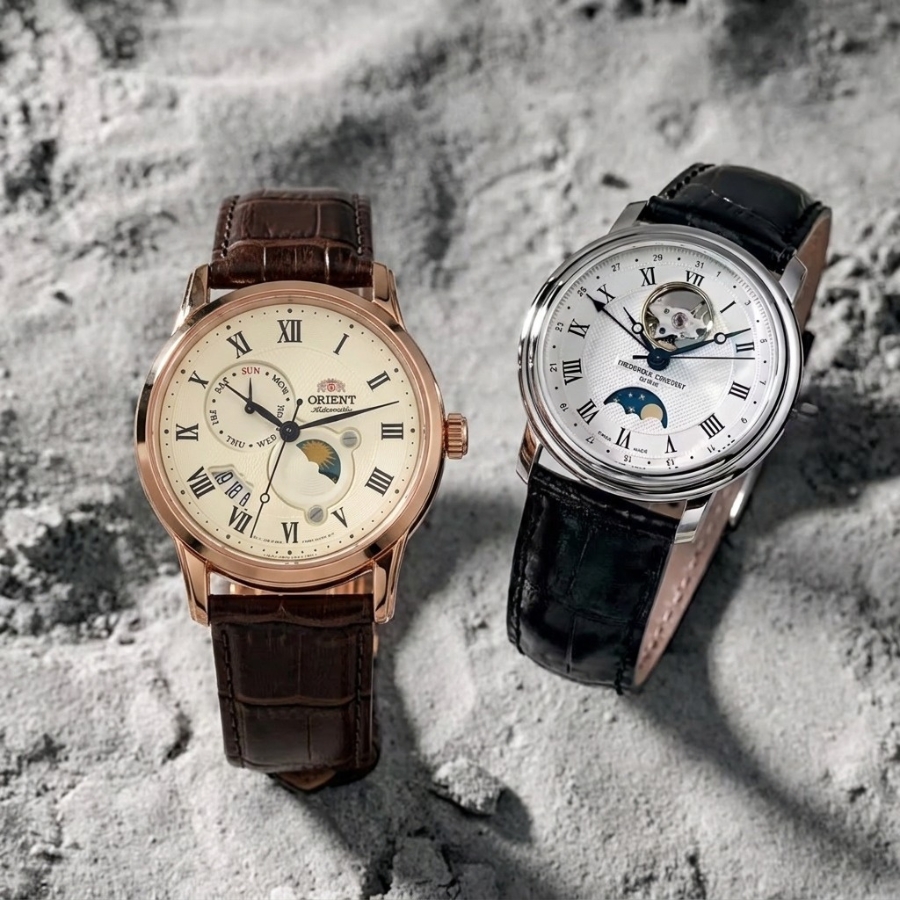 Phân biệt tính năng Sun & Moon và Moonphase trên đồng hồ cơ.
