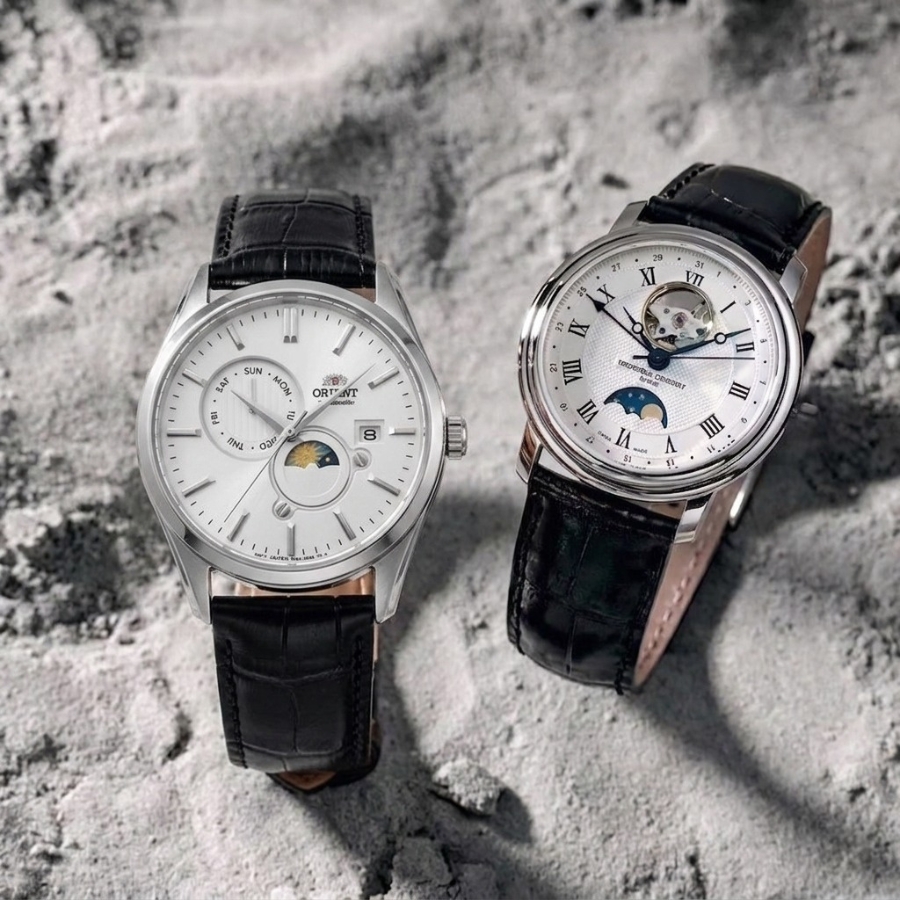 So sánh hiển thị Sun Moon và Moonphase trên mặt số đồng hồ cơ