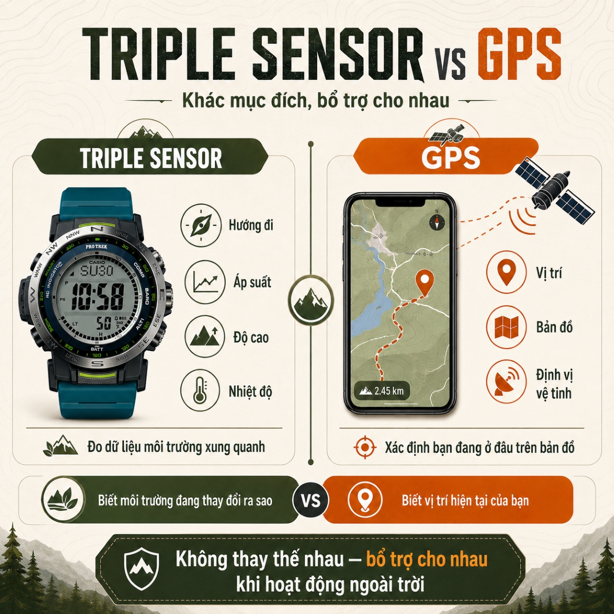 Sự khác nhau giữa Triple Sensor và GPS.