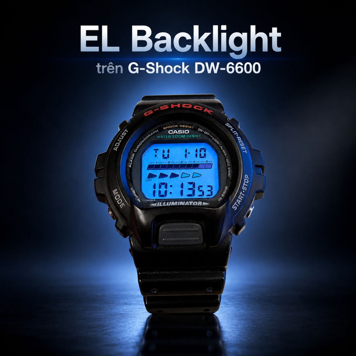 EL Backlight trên G-Shock DW-6600.