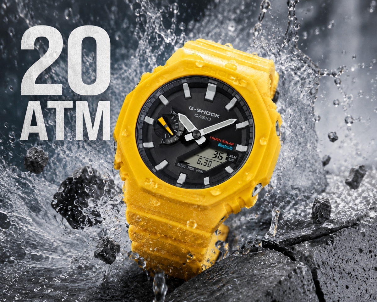 Khả năng chống sốc và chống nước 20ATM của G-Shock GA series.