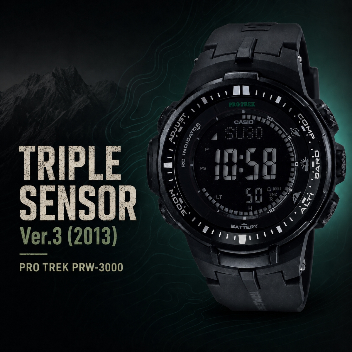 Đồng hồ Triple Sensor Ver.3, PRO TREK PRW-3000.
