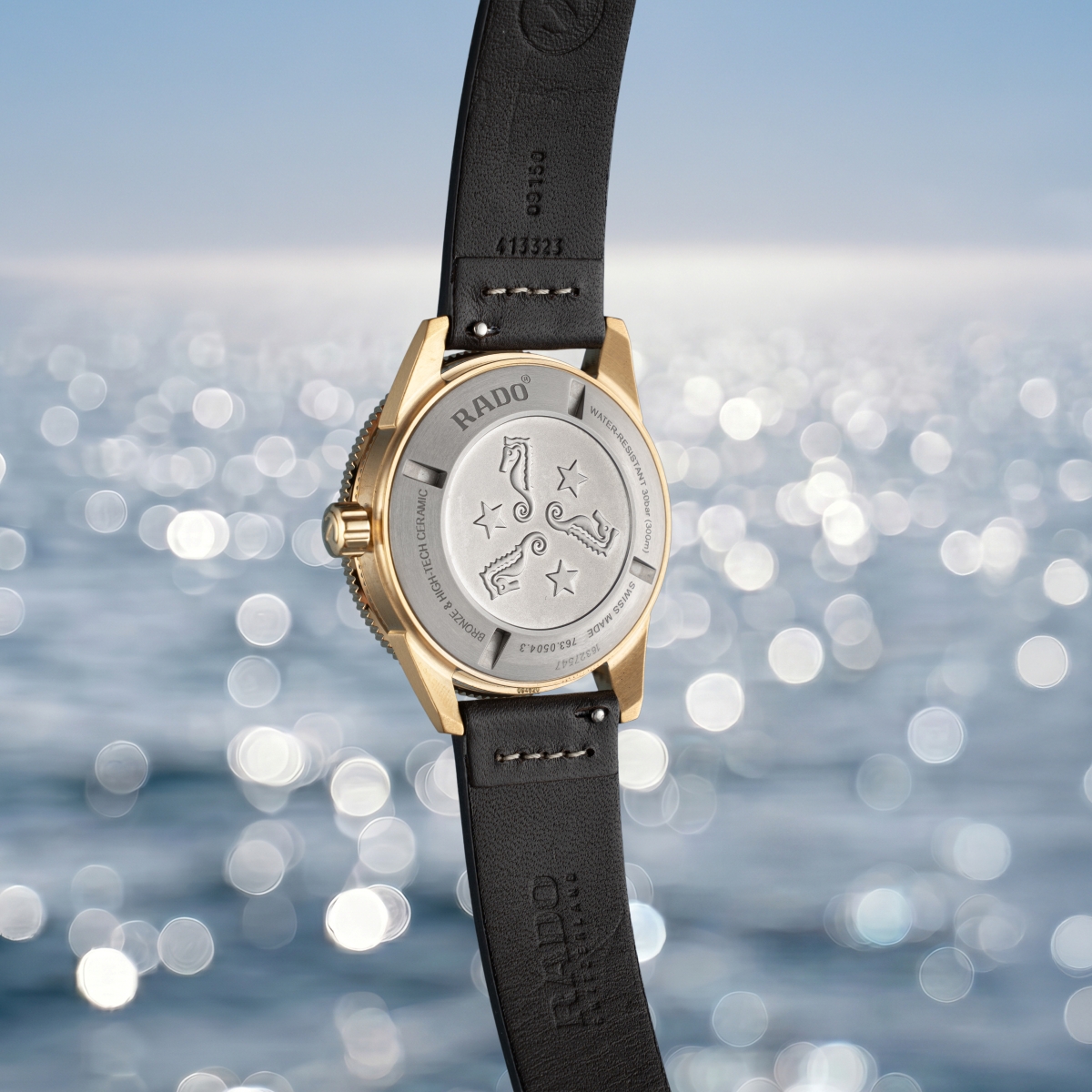 Nắp lưng titan của Rado Captain Cook Bronze R32504306.