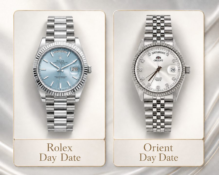 thiết kế vỏ của Orient và Rolex