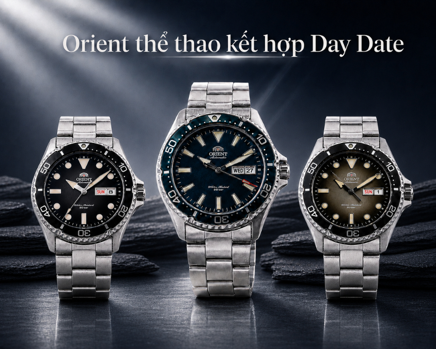 Nhóm Orient thể thao Mako, Ray, Kamasu mang thiết kế Orient Oyster Day Date