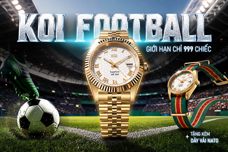 Banner mobile đồng hồ KOI Football phiên bản giới hạn chỉ 999 chiếc