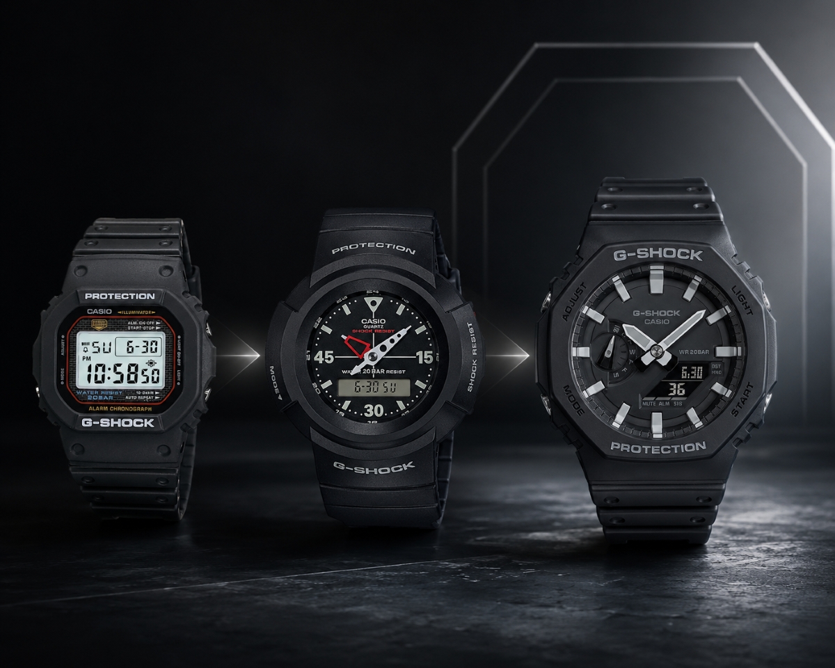Thiết kế của đồng hồ G-Shock GA-2100 kế thừa tinh thần từ DW-5000C và AW-500.