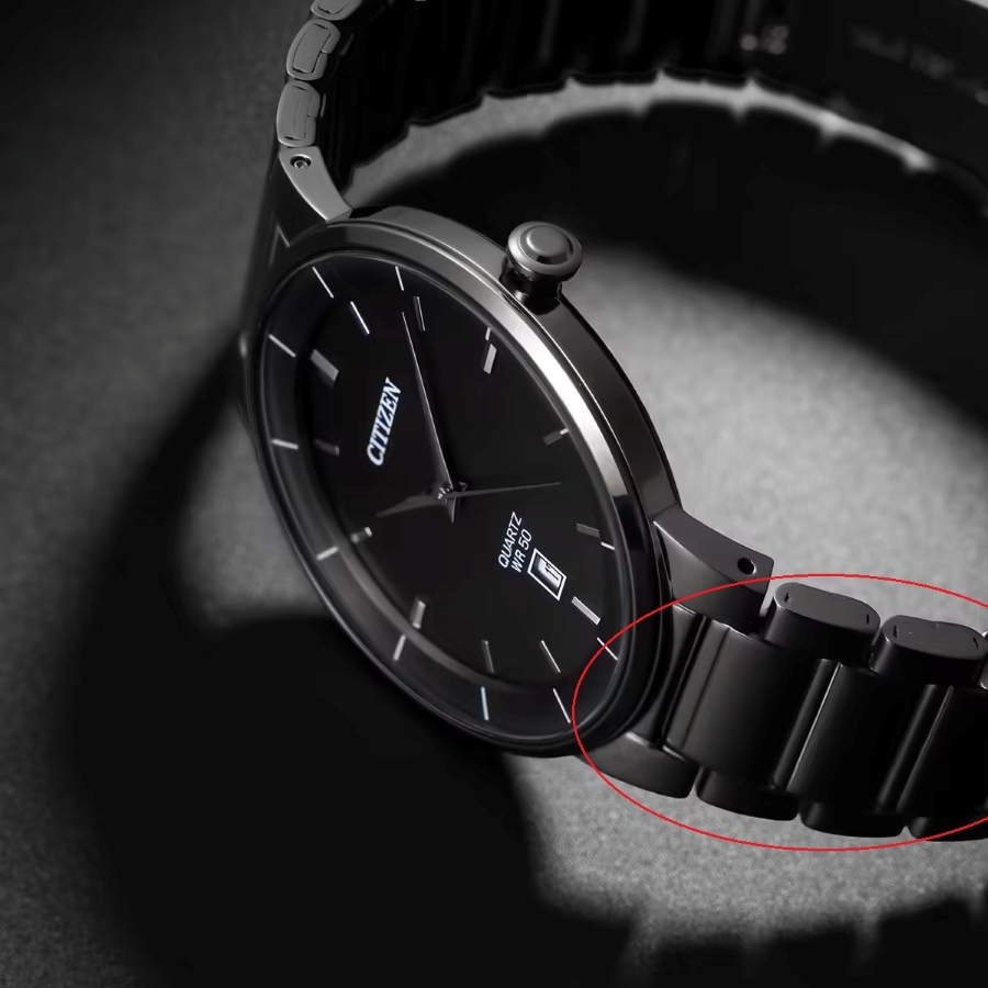Đồng hồ Citizen BI5127-51H chất liệu thép không gỉ mạ đen.