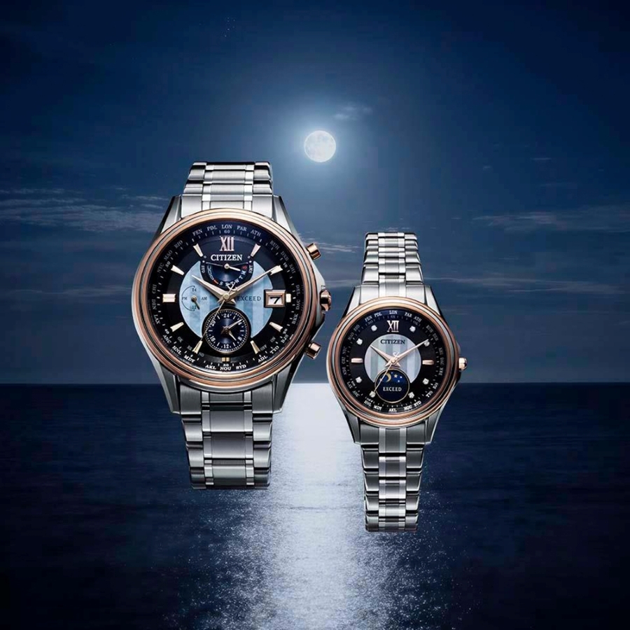 Cặp đồng hồ mặt tròn Citizen Exceed AT9134-76F phiên bản giới hạn kỷ niệm 45 năm.