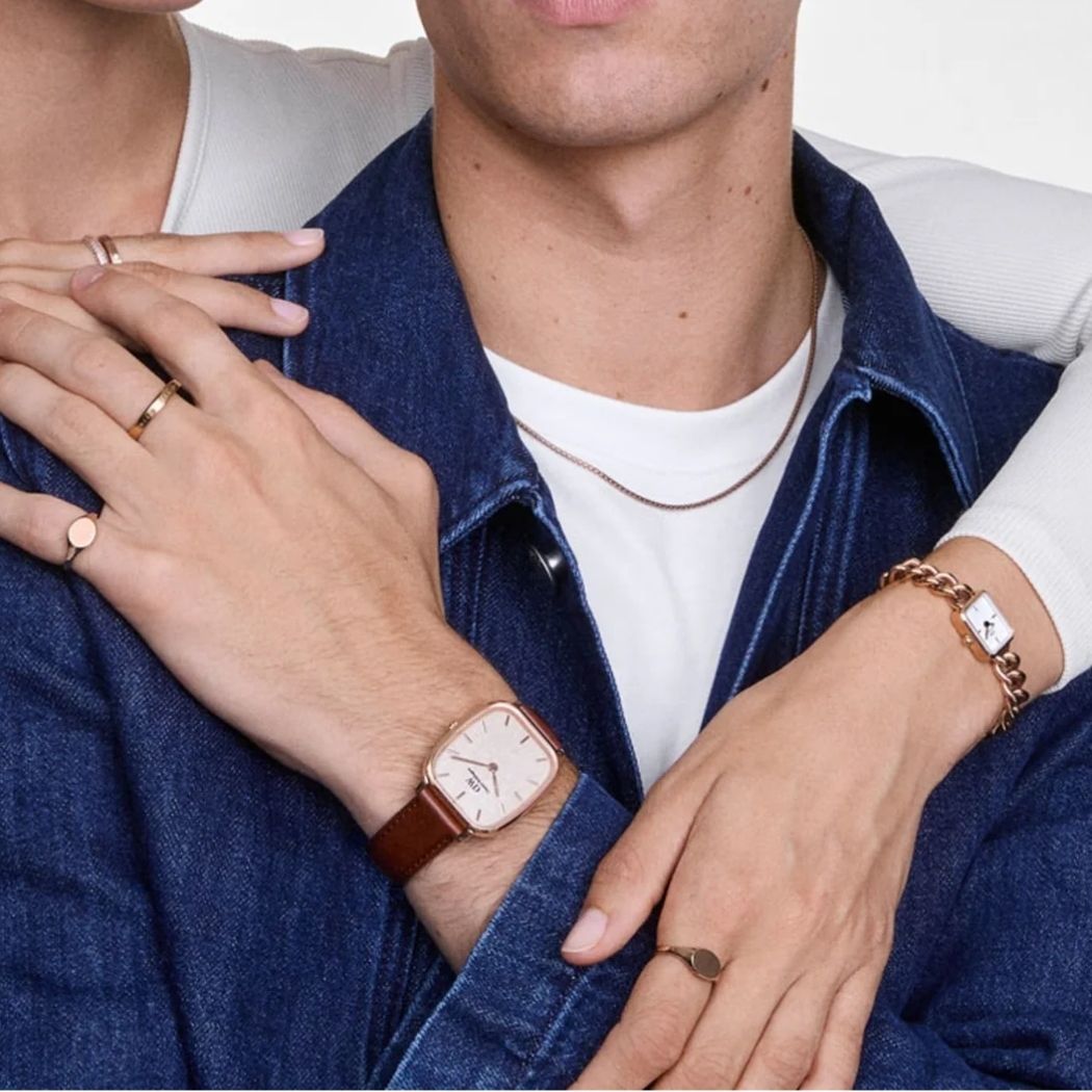 Đồng hồ cặp DW mặt chữ nhật