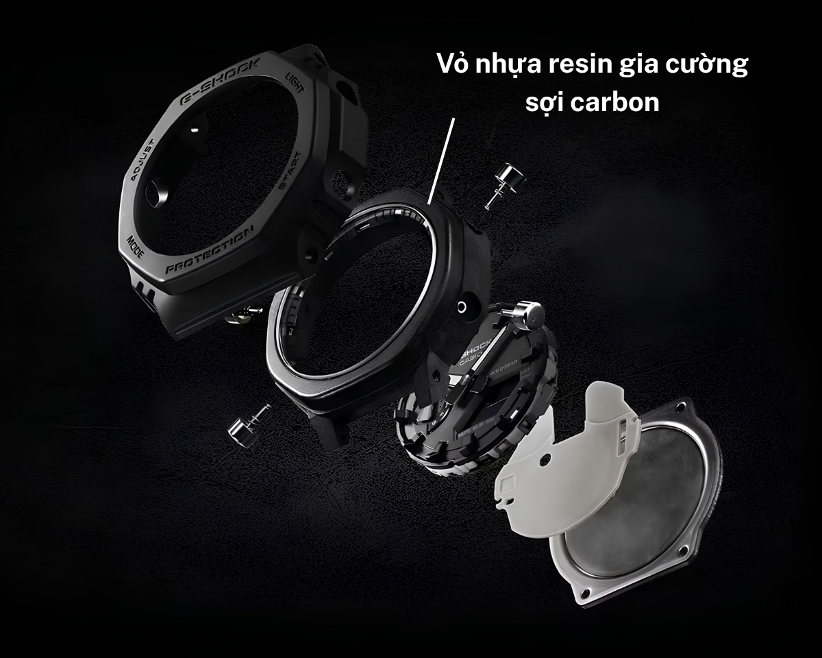 Cấu trúc Carbon Core Guard trên G-Shock GA-2100.