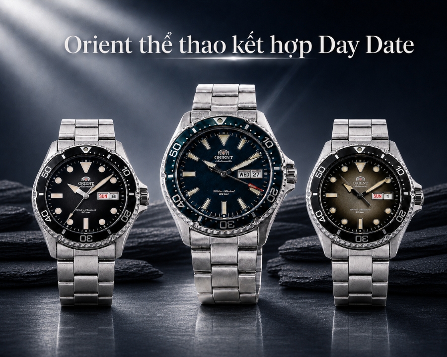 Nhóm Orient thể thao Mako, Ray, Kamasu mang thiết kế Orient Oyster Day Date