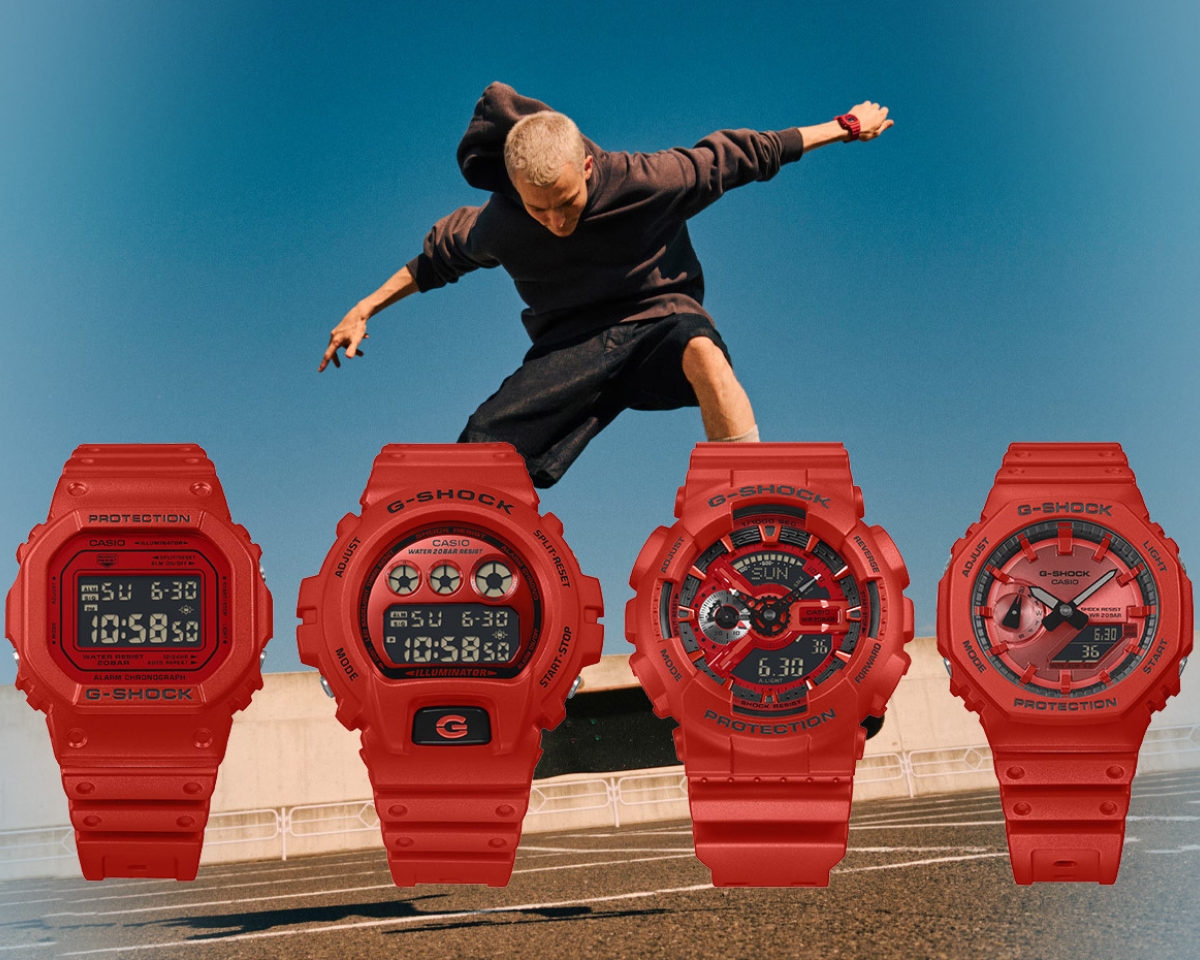 Các mẫu đồng hồ G-Shock màu đỏ thuộc nhiều dòng.
