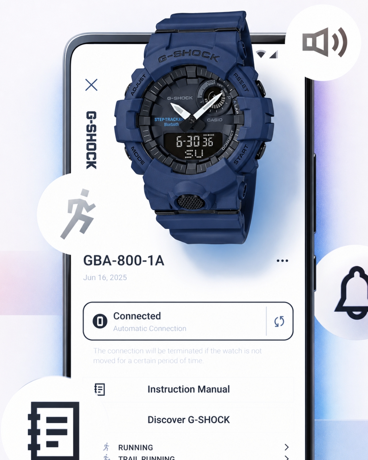 Đồng hồ G-Shock Bluetooth kết nối điện thoại.