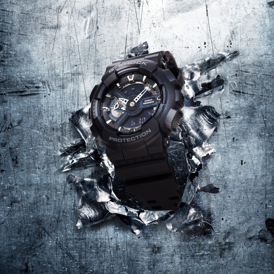 Mẫu đồng hồ G-Shock GA-110-1BDR mặt kim - số.