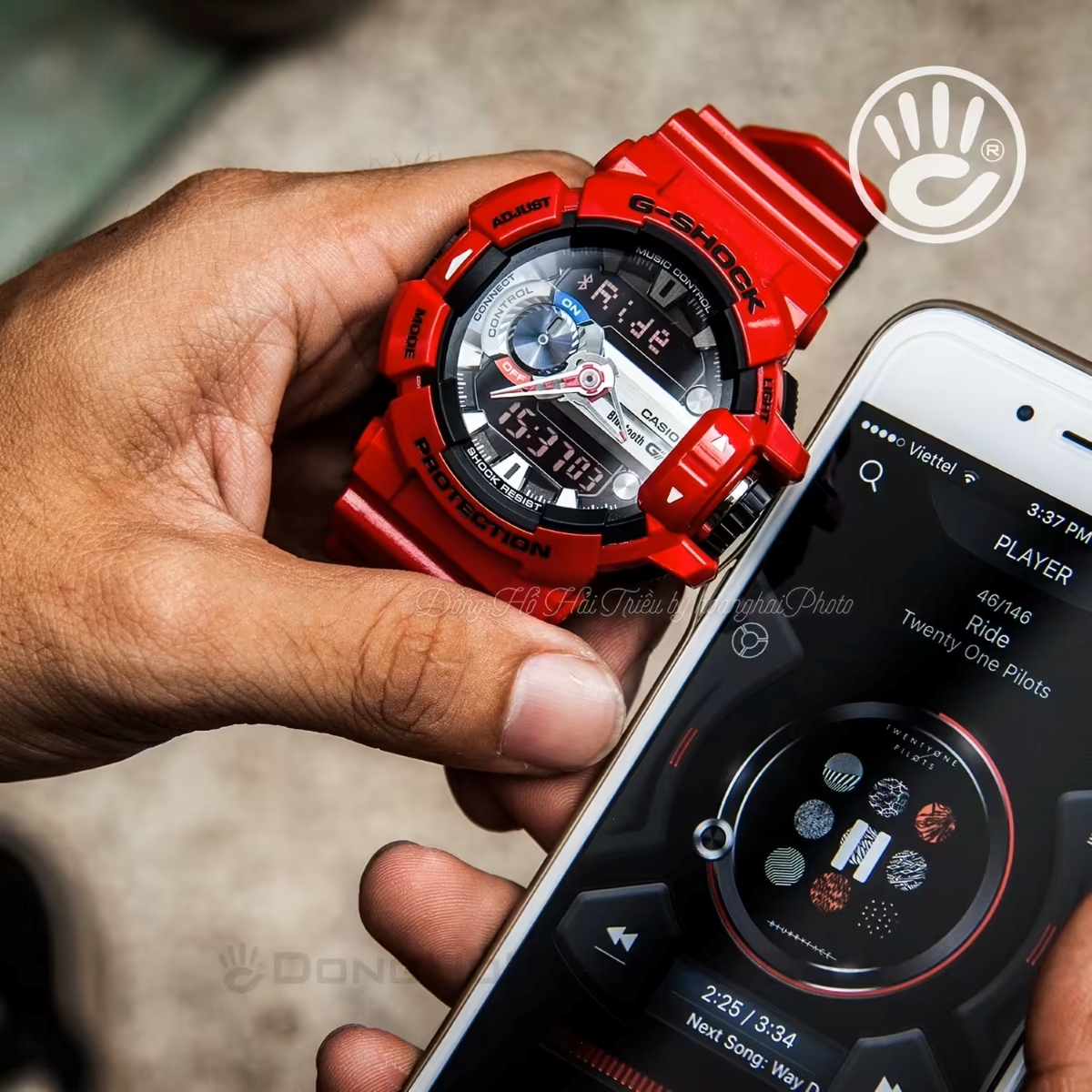 Mẫu G-Shock GBA-400-4ADR mặt analog-digital.