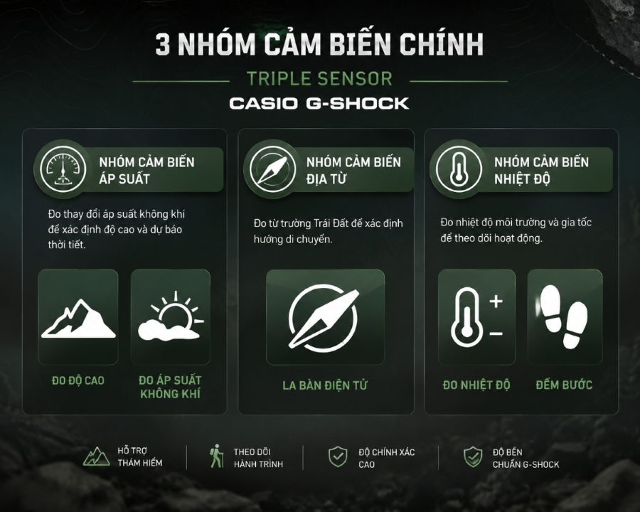 Ba nhóm đo của Triple Sensor.